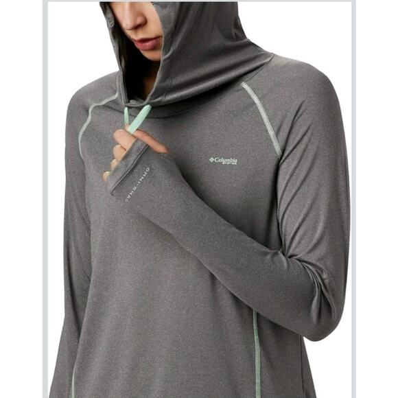 Columbia Womens PFG Tamiami Heather Knit HoodieSz XL Performance Fishing Gear - Picture 3 of 9